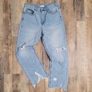 BDG Distressed Light Blue Highrise Straight Women's Jeans Sz 31 Grunge